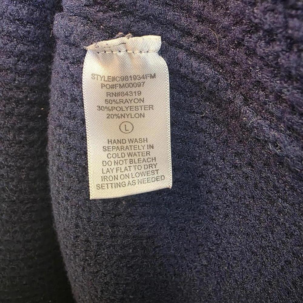 Cyrus Women's Navy Blue Long Sleeve Sweater with Cowl Neck, Size Large - Picture 3 of 6
